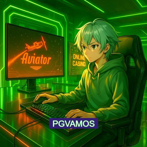 Imagem promocional do app oficial PGVAMOS destacando a conveniência de jogar cassino online pelo celular ou navegador