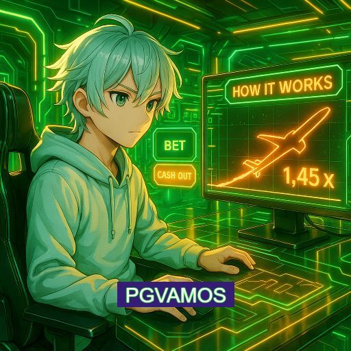Imagem promocional do app oficial PGVAMOS destacando a conveniência de jogar cassino online pelo celular ou navegador