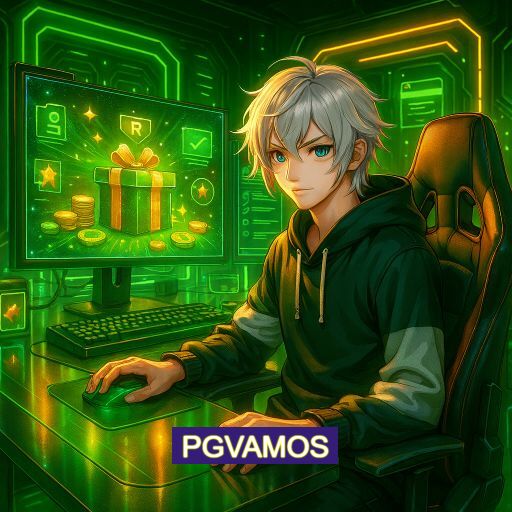 Imagem promocional do app oficial PGVAMOS destacando a conveniência de jogar cassino online pelo celular ou navegador