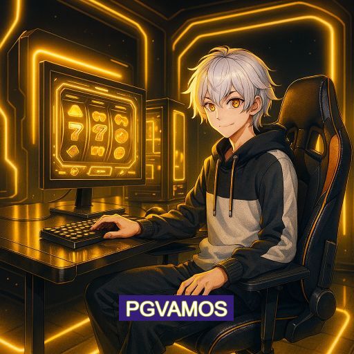 Imagem promocional do app oficial PGVAMOS destacando a conveniência de jogar cassino online pelo celular ou navegador