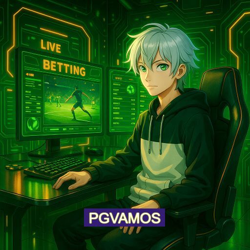 Imagem promocional do app oficial PGVAMOS destacando a conveniência de jogar cassino online pelo celular ou navegador