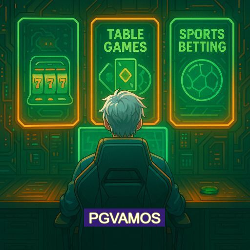Imagem promocional do app oficial PGVAMOS destacando a conveniência de jogar cassino online pelo celular ou navegador