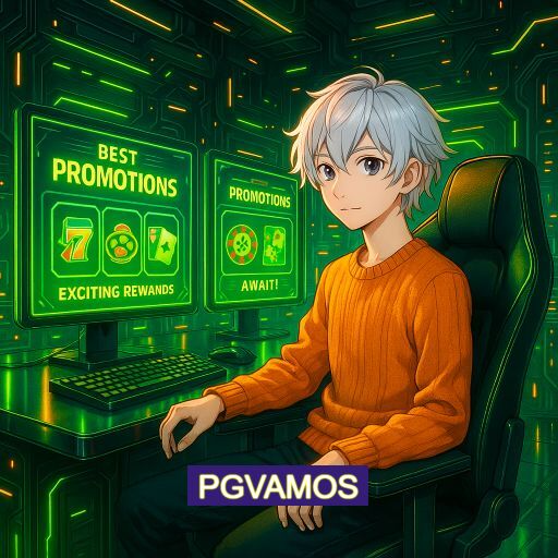 Imagem promocional do app oficial PGVAMOS destacando a conveniência de jogar cassino online pelo celular ou navegador